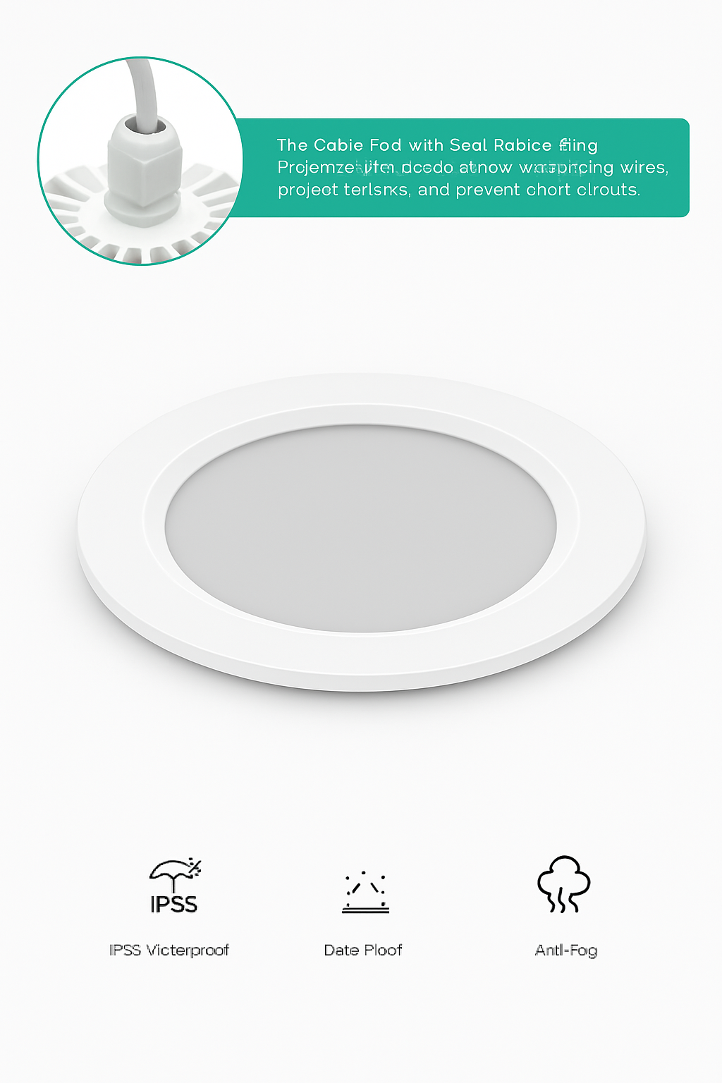 Waterproof round or square LED recessed spot light for indoor use - vue 4 sur 10