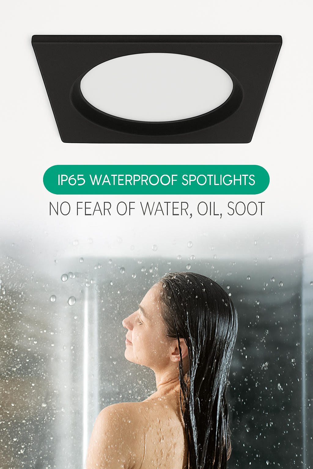 Waterproof round or square LED recessed spot light for indoor use - vue 6 sur 10