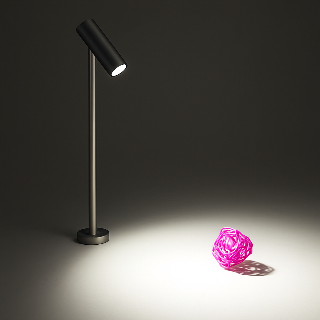 Adjustable LED display spotlight for jewellery showcase