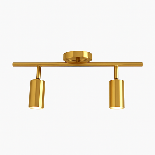 Modern rounded LED spotlight in gold metal - vue 12 sur 11