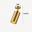Modern rounded LED spotlight in gold metal