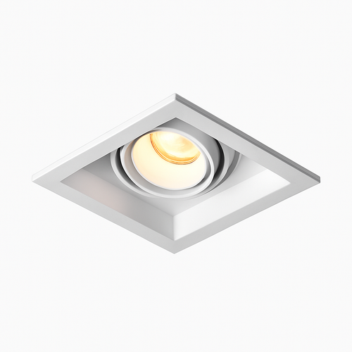 Modern LED spotlight with adjustable focus and recessed square design tiago