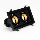 Modern LED spotlight with adjustable focus and recessed square design tiago
