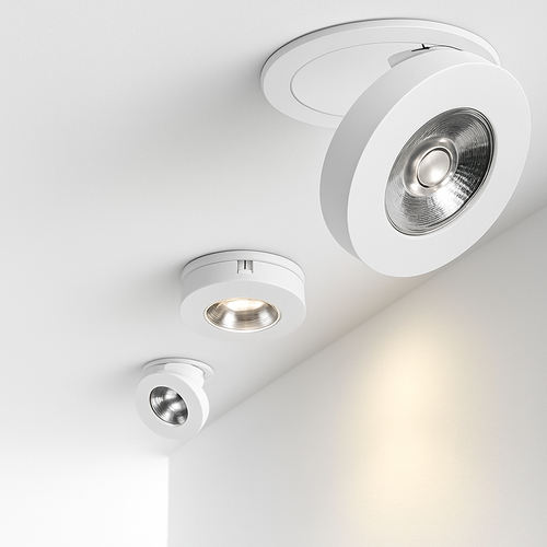 Modern round adjustable slim LED spotlight - vue 4 sur 7