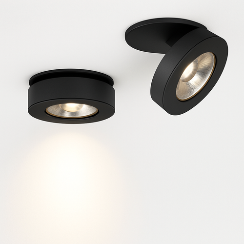 Modern round adjustable slim LED spotlight - vue 5 sur 7