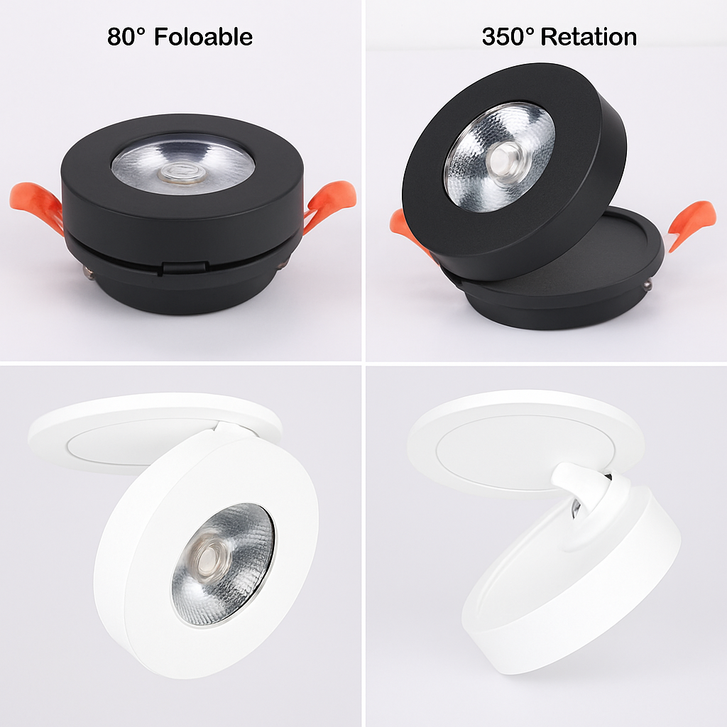 Modern round adjustable slim LED spotlight - vue 5 sur 7