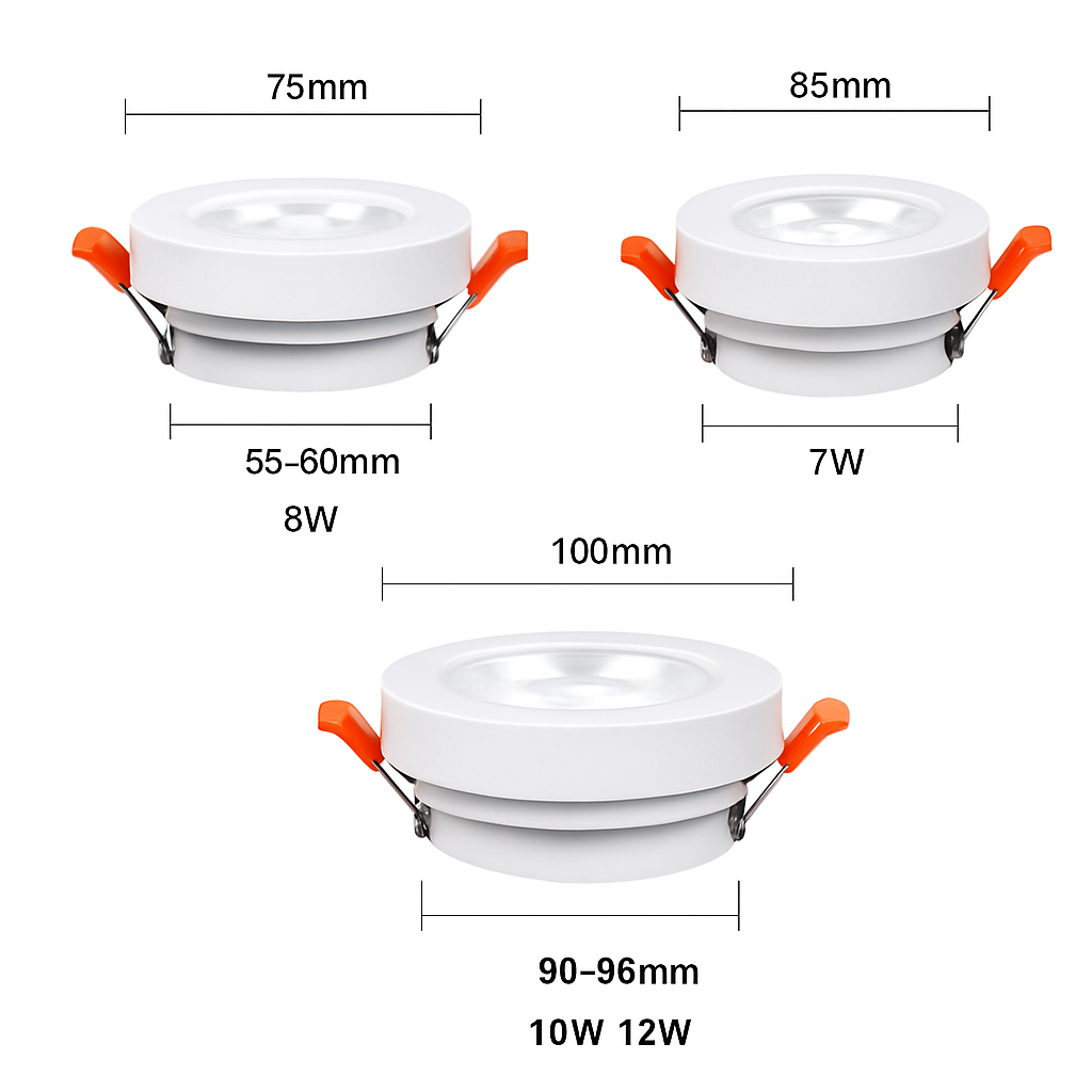 Modern round adjustable slim LED spotlight - vue 7 sur 7