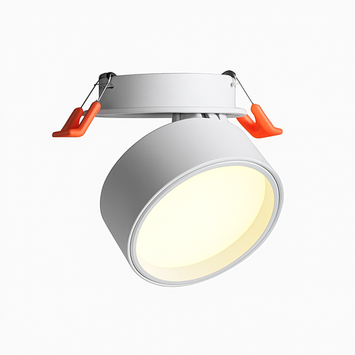 Round LED spotlight with 360° adjustable direction