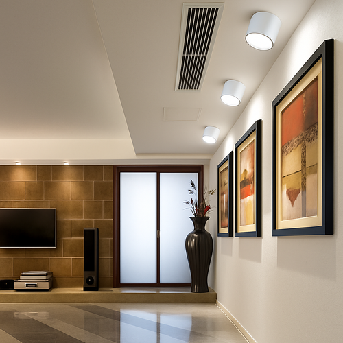 Round LED spotlight with 360° adjustable direction - vue 8 sur 8