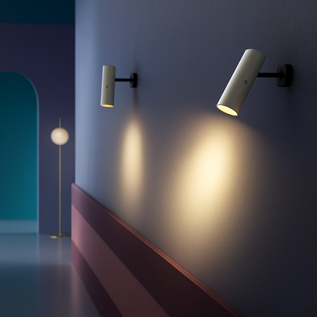 Industrial style rotating spotlight for restaurant and corridor