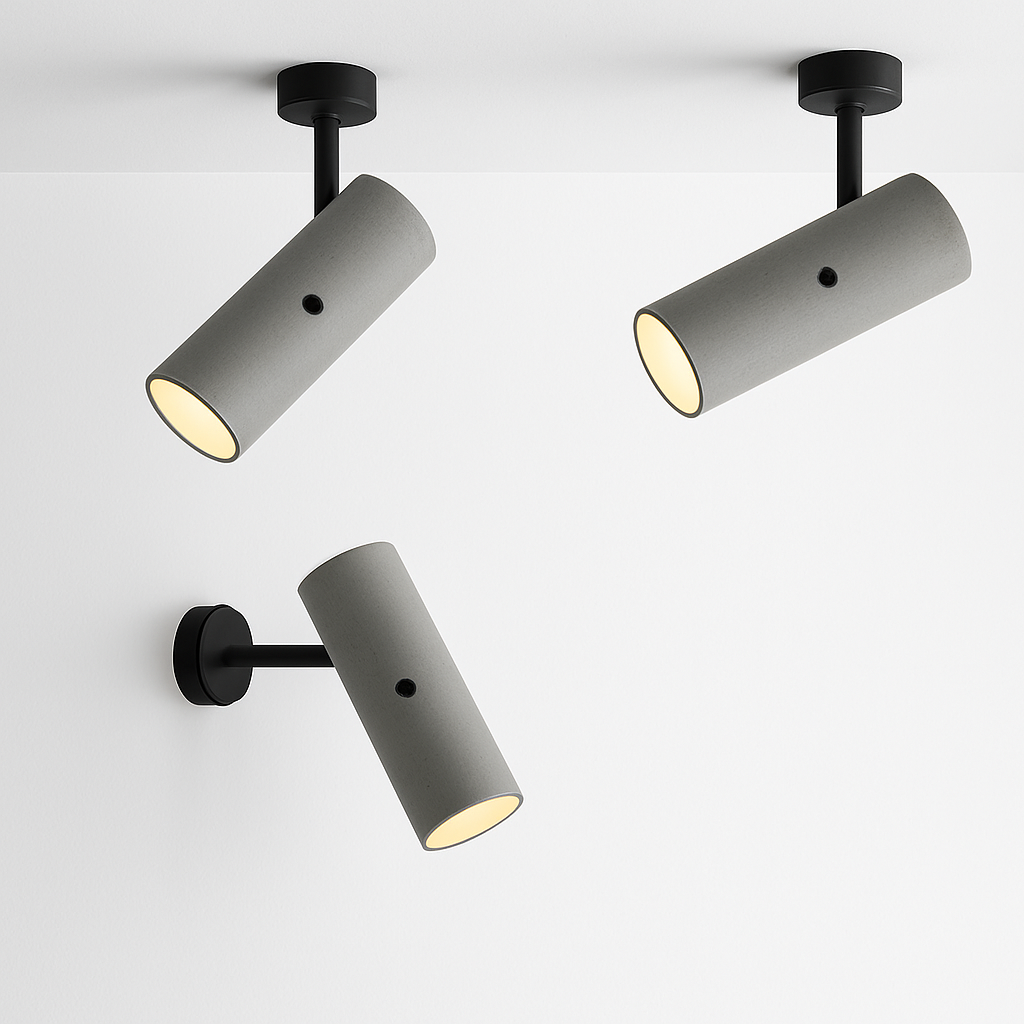 Industrial style rotating spotlight for restaurant and corridor