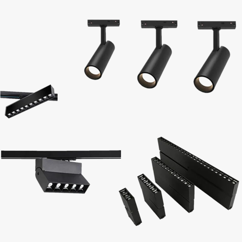 Modern magnetic track lights with integrated spotlight