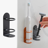 Wall-mounted toothbrush and razor holder no drilling
