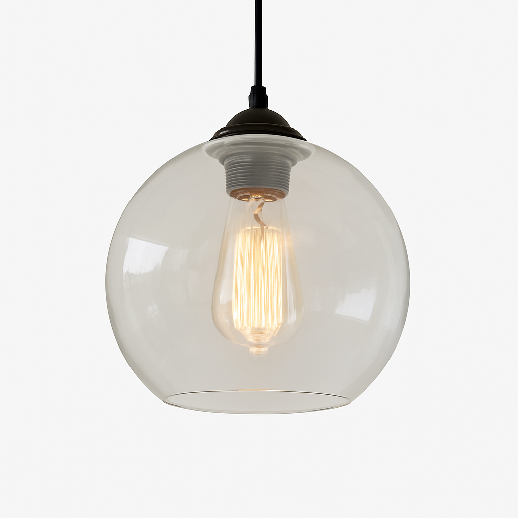 Clear modern glass ball pendant light