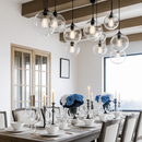 Clear modern glass ball pendant light