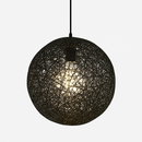 Wicker paper ball pendant light