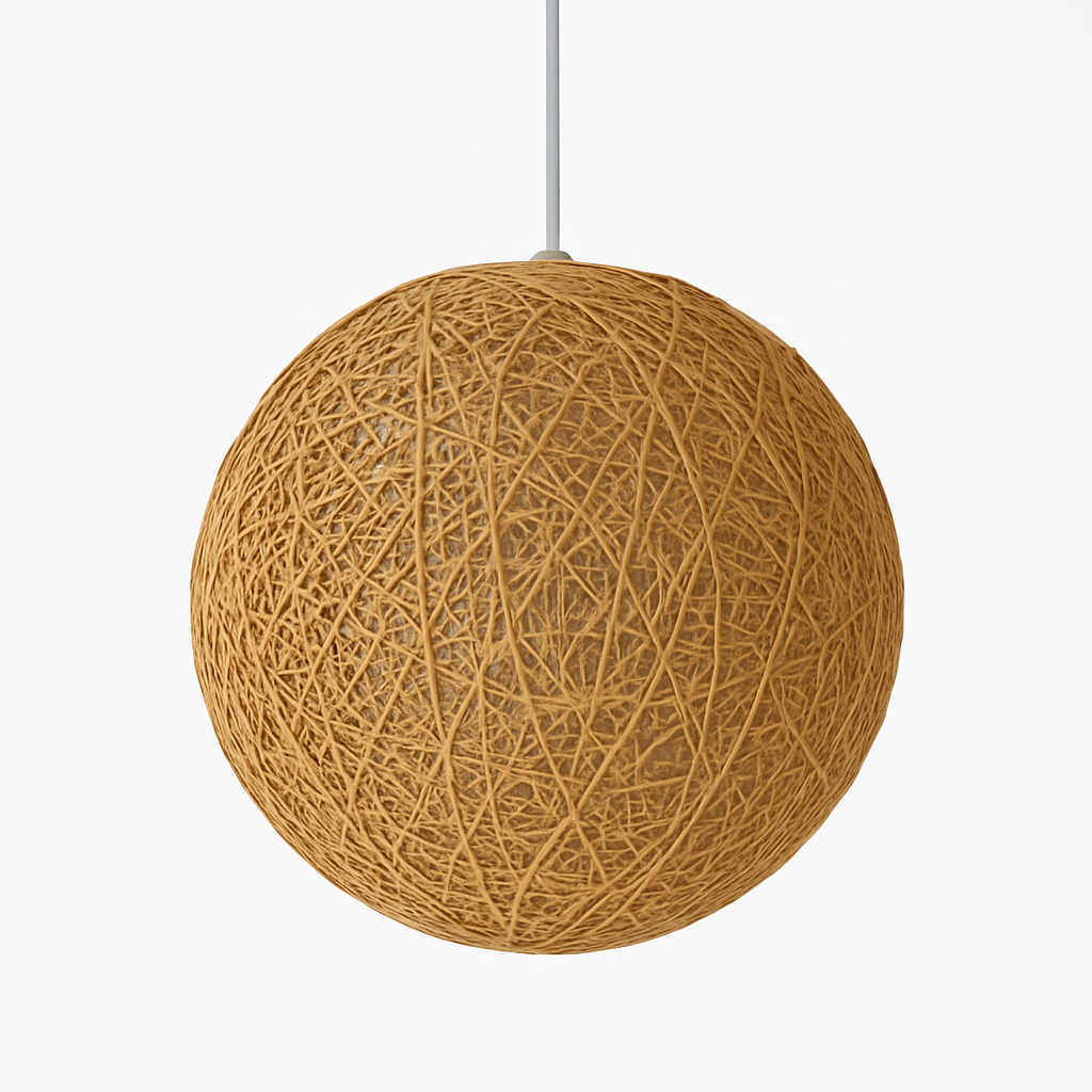 Wicker paper ball pendant light - vue 12 sur 15