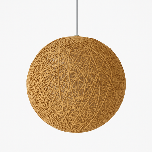 Wicker paper ball pendant light - vue 13 sur 15