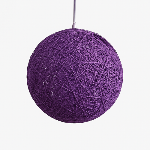 Wicker paper ball pendant light - vue 16 sur 15