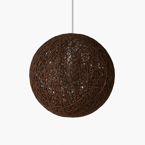 Wicker paper ball pendant light - vue 8 sur 15