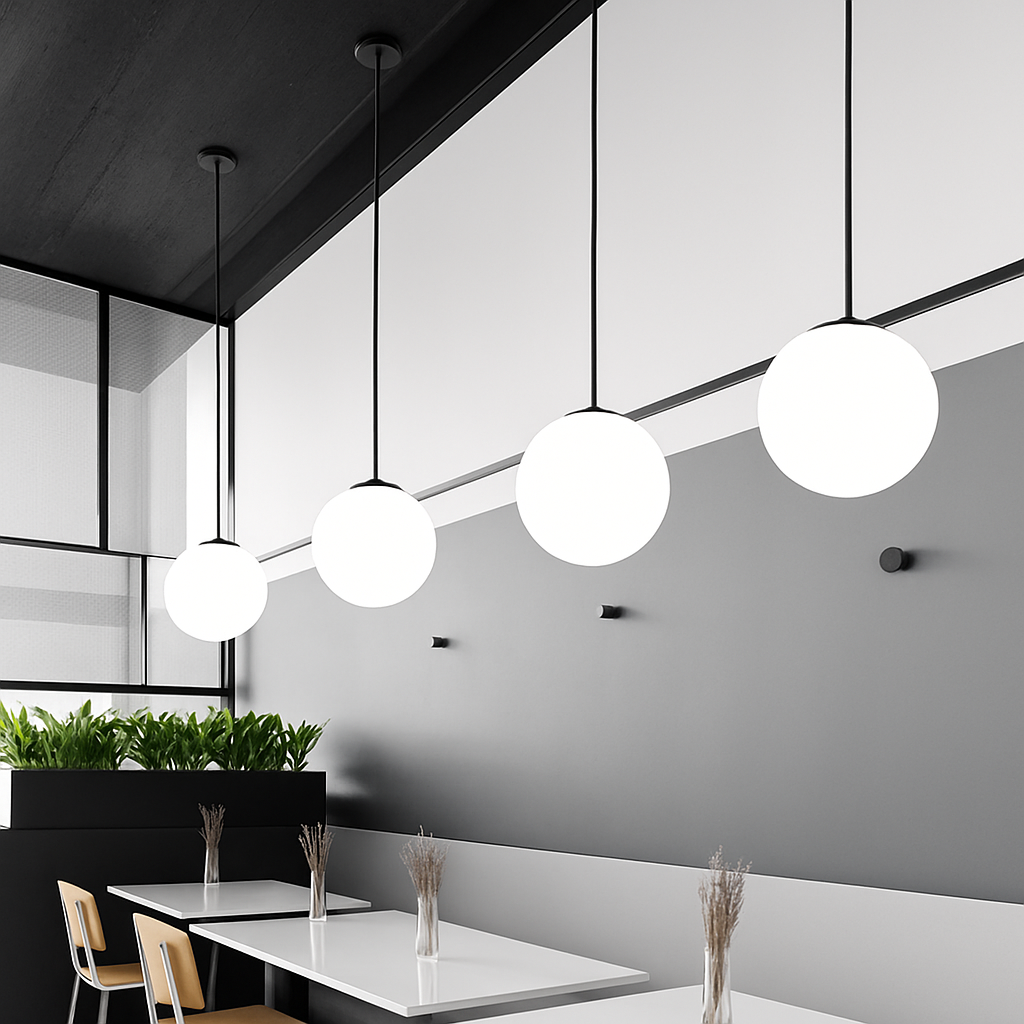 Modern creative personality glass ball pendant light - vue 3 sur 14