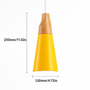 Conical wooden pendant light (various colours)