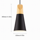 Conical wooden pendant light (various colours)