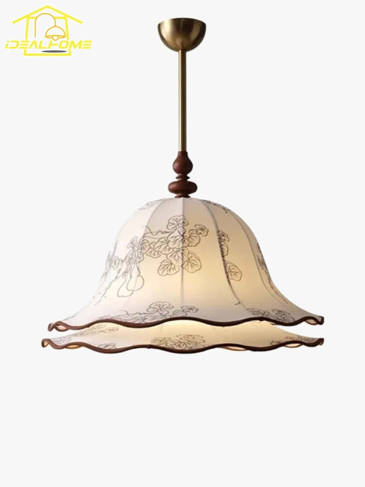Decorative medieval-style fabric pendant light with French design for a warm atmosphere