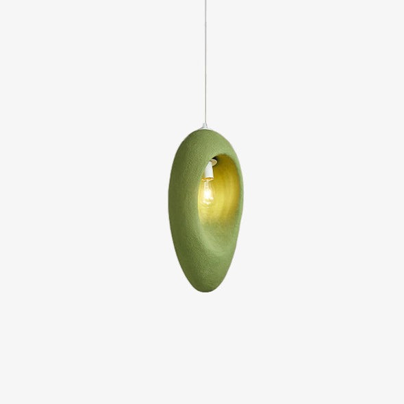 Designer pendant light with carved shade joannes