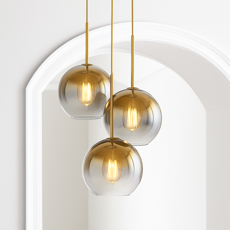 Loft amber glass ball design pendant light