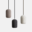 Cylindrical terrazzo-effect cement LED pendant light