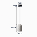 Cylindrical terrazzo-effect cement LED pendant light