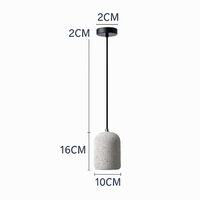 Cylindrical terrazzo-effect cement LED pendant light