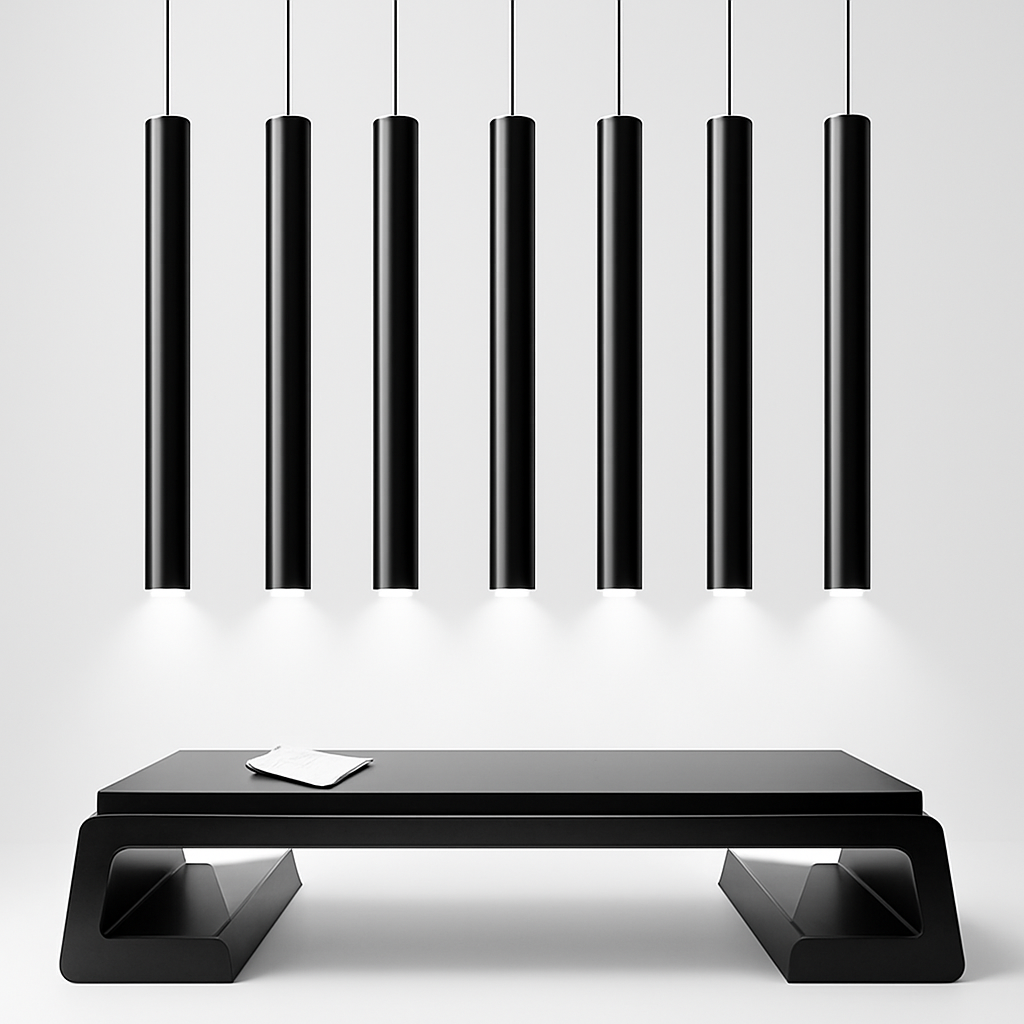 Cylindrical designer suspension light with LED Cob - vue 2 sur 8