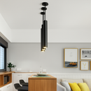 Cylindrical designer suspension light with LED Cob