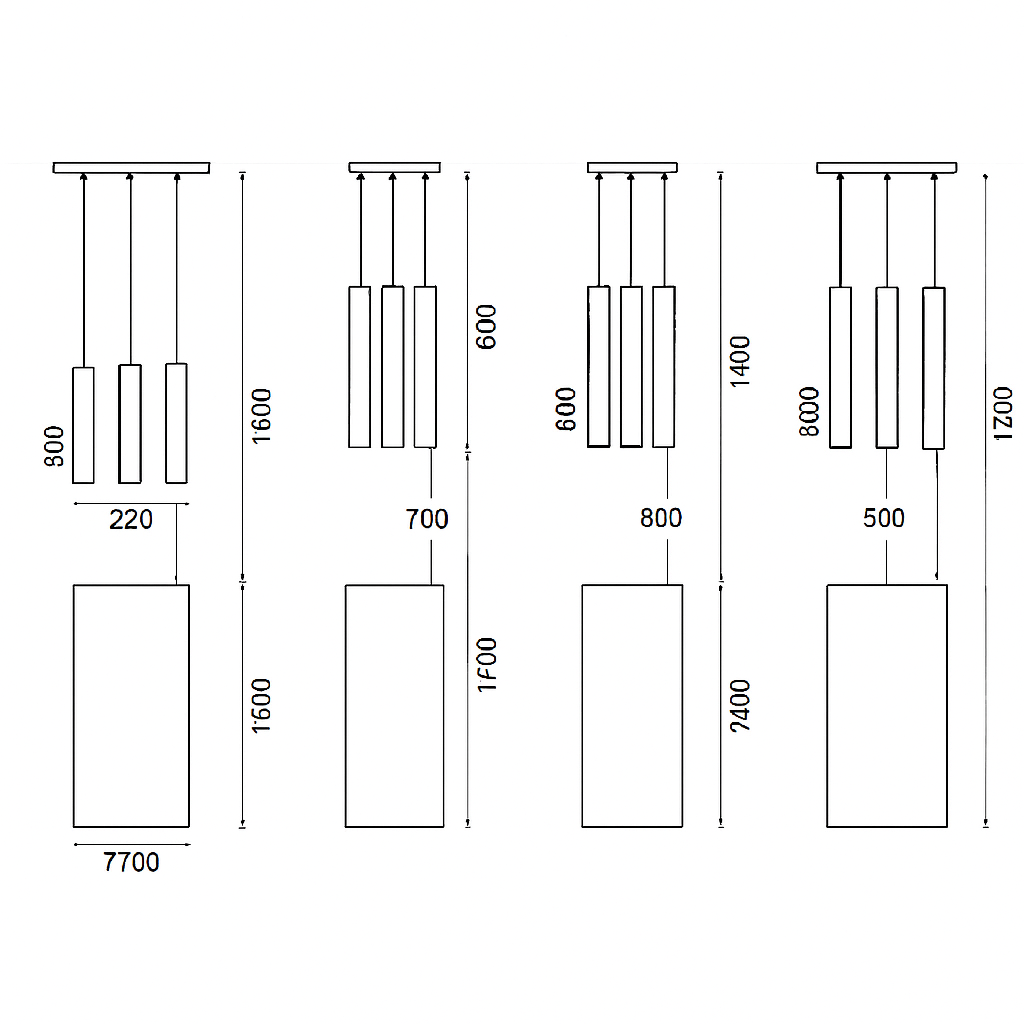 Cylindrical designer suspension light with LED Cob - vue 7 sur 8