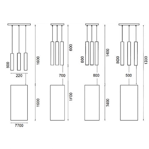 Cylindrical designer suspension light with LED Cob - vue 7 sur 8