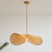 Handwoven bamboo designer pendant light