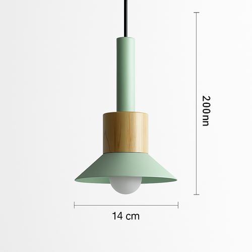 Designer wooden and metal pendant light in various shapes window - vue 12 sur 17