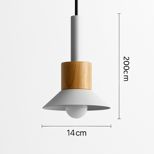 Designer wooden and metal pendant light in various shapes window - vue 13 sur 17