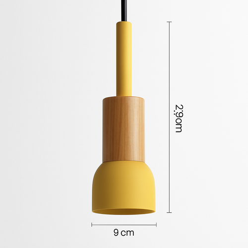 Designer wooden and metal pendant light in various shapes window - vue 15 sur 17