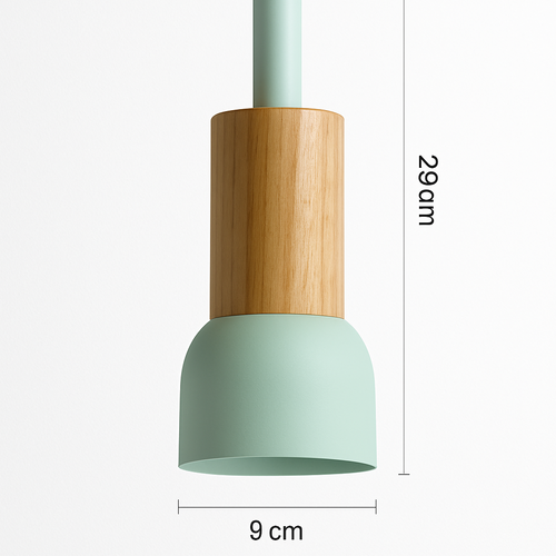 Designer wooden and metal pendant light in various shapes window - vue 16 sur 17