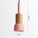 Designer wooden and metal pendant light in various shapes window