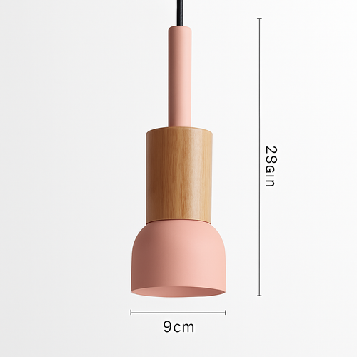 Designer wooden and metal pendant light in various shapes window - vue 18 sur 17