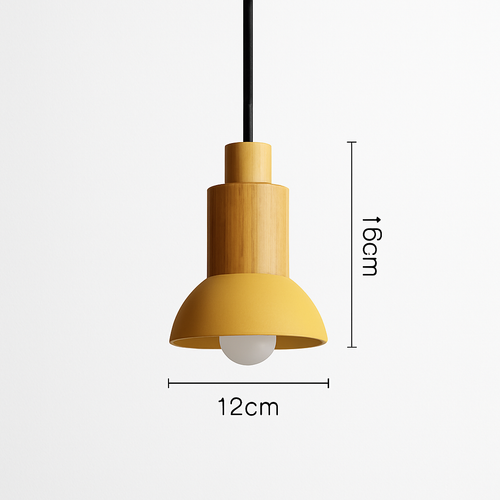 Designer wooden and metal pendant light in various shapes window