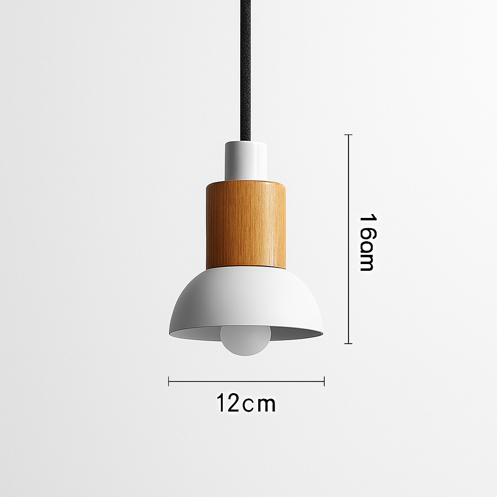 Designer wooden and metal pendant light in various shapes window - vue 8 sur 17