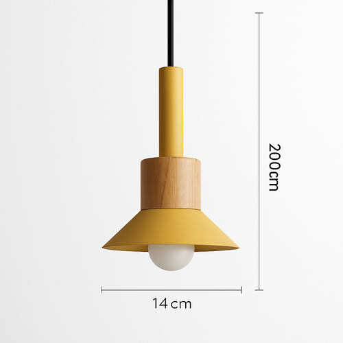 Designer wooden and metal pendant light in various shapes window - vue 11 sur 17