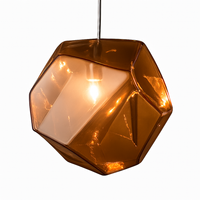 Geometric coloured glass pendant light