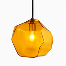 Geometric coloured glass pendant light