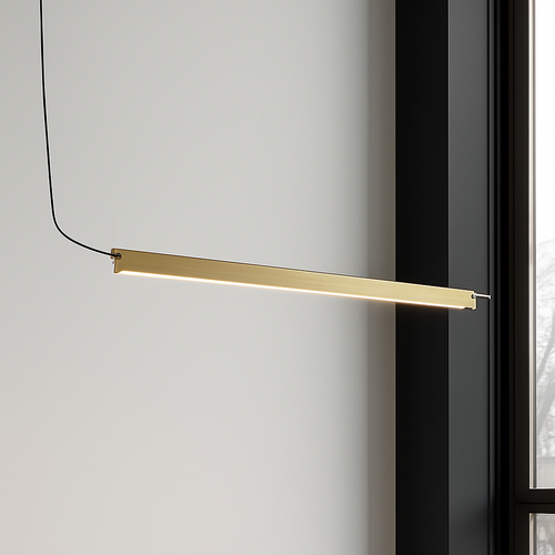 Designer elongated metal LED pendant light Loft - vue 4 sur 7